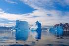 Icebergs in the Uummannaq Fjord System in the northwest of Greenland, Danish Territory. Art Print
